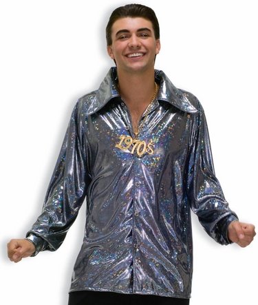 Mens 70s Halloween Retro Flashy Disco Club Party Shirt Mens 70s Halloween Retro Flashy Disco Club Party Shirt