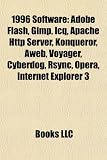 1996 Software: Adobe Flash, Gimp, Icq, Apache Http Server, Konqueror, Aweb, Voyager, Cyberdog, Rsync, Opera, Internet Explorer 3