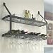 Rogar Estate Wall-Mounting 2-Shelf Wine Rack - Black/ Chrome