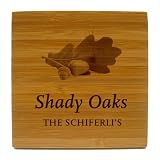Oak Personalized Bamboo Coasters