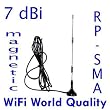 7 dBi Mobile Magnetic 3x WiFi Booster Antenna (RP-SMA for Wardriving)