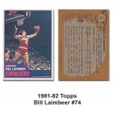 Topps Cleveland Cavaliers Bill Laimbeer 1981-82 Rookie Card