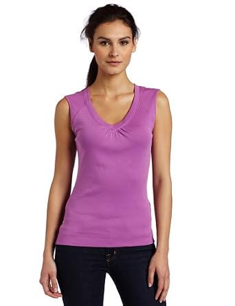 美国女装代购女士T恤Lilla P Women's Classic Shirred V-neck Tank