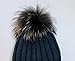 YUTRO Fashion Women's Fashionable Wool Winter Hat with Trendy Fox Pom Ocean Blue