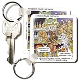 Londons Times Funny Dogs Cartoons - Dog Cultural Barriers - German Shepard and French Poodle - Key Chains