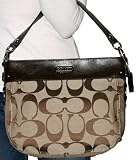 Coach Signature Convertable Zoe Hobo Handbag Khaki Brown 14708 $348
