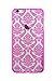 iPhone 6 Plus Case, NZND Retro Lace Pattern Texture Hard Plastic Clear Case iPhone 6 Plus 5.5 inch (Pink)