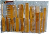 annie 10 Piece Professional Comb Set color - Brown -