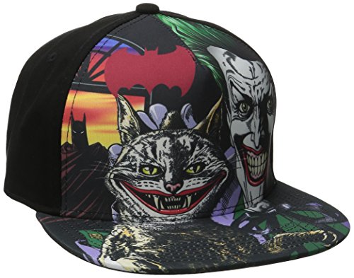 Batman Men's Joker Sublimated Flat Brim Cap
