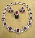 Platinum Ruby and Diamond Set