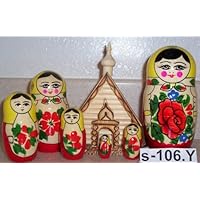 Russian Traditional Nesting Doll Semenovo 6 pc / 5 in # s-106