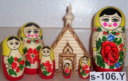 Russian Traditional Nesting Doll Semenovo 6 pc / 5 in # s-106