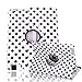 HDE iPad 2 iPad 3 iPad 4 Rotating Case 360 Degree Magnetic Cover Stand for 2nd 3rd 4th Generation iPad (Black & White Polka Dot)