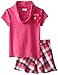 Youngland Girls' Little 2 Piece Set Knit Short Sleeve Lurex Stripe Top