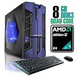 CybertronPC X-PLORER2 4210ABUQ, AMD Athlon II Gaming PC, W7 Home Premium, Black/Blue