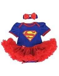 Apparel: Starkma Supergirl Newborn Infant Baby Girl Set Clothe Cake Dress S01 (M(3-6 month)),White,M(3-6 month)