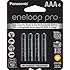 Panasonic BK-4HCCA4BA eneloop Pro AAA New High Capacity Ni-MH Pre-Charged Rechargeable Batteries, 4 Pack
