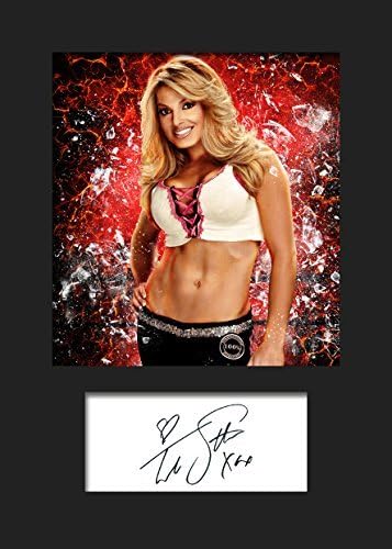 TRISH STRATUS WWE Signed Mounted Photo A5 Print by TRISH STRATUS WWE