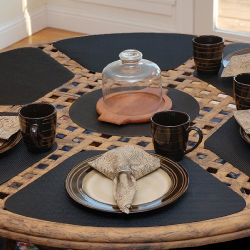 Black Wipe Clean Wedge Shaped Placemat for Round Tables | eBay