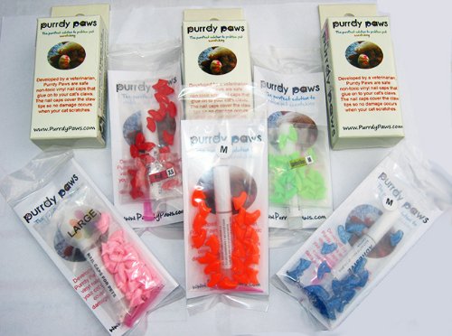Purrdy Paws40 Pack Soft Nail Caps for Cat Claws Orange Kitten