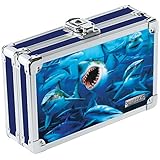 Vaultz 3D Lenticular Locking Pencil Box, 5.5 x 8.25 x 2.5 Inches, Sharks (VZ00292)