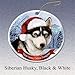 Holiday Pet Gifts Siberian Husky (Black & White) Dog Porcelain Ornament