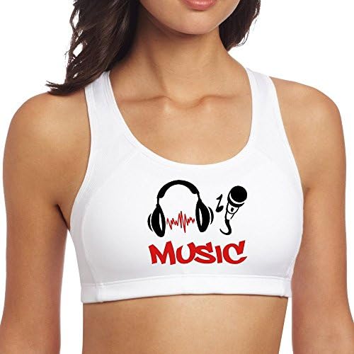 Victoyan Women's Music Custom Activewear Gym Sports Yoga Racerback Athletic Dance Vest Stretch Bra Tank Tops M White