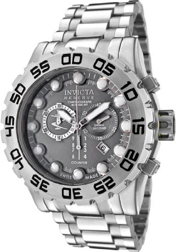 Invicta Men's 0811 Reserve Collection Leviathan Chronograph Grey Dial Stainless Steel Watch