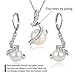 EleQueen Women's Crystal Cream Simulated Pearl Bridal Pendant Necklace Leverback Earrings Set Ivory Color Silver-tone