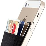 Card Holder, Sinjimoru Stick-on Wallet functioning as iPhone Wallet Case, iPhone case with a card holder. For Android, too. Sinji Pouch Basic 2, Black