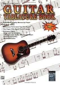 Guitar: Tablature Book-Manuscript Paper-Perforated Pages
