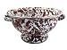 Golden Rabbit Brown Swirl Enamelware Large Colander Strainer