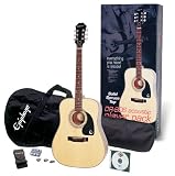 Epiphone DR-90S Solid Top Acoustic Guitar Player Pack, Natural