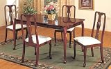 New Queen Anne Dining Table Set W/ 4 Cushioned Chairs