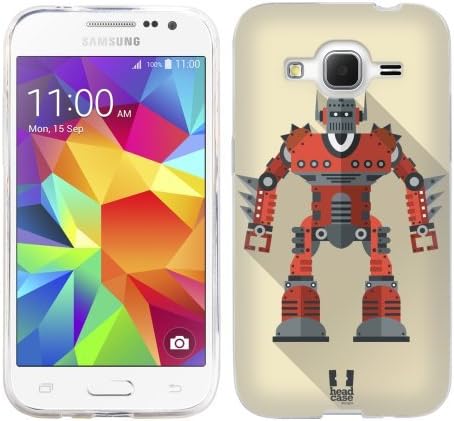 Head Case Designs Red Sharpy Robot Mania Soft Gel Case for Samsung Galaxy Core Prime