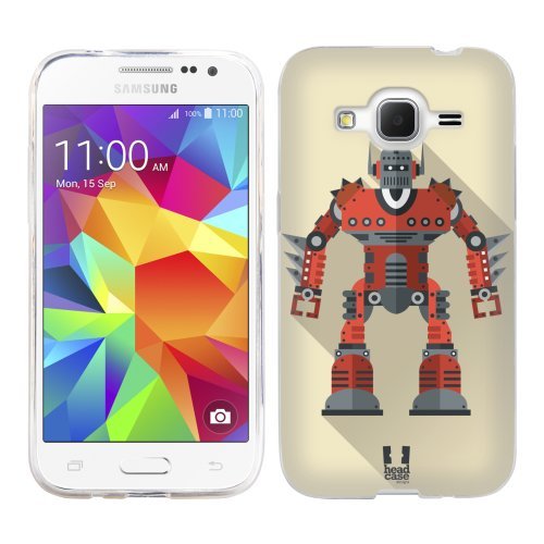 Head Case Designs Red Sharpy Robot Mania Soft Gel Case for Samsung Galaxy Core Prime