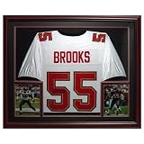 Derrick Brooks Autographed Tampa Bay Buccaneers (White #55) Deluxe Framed Jersey - Brooks Holo