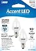 Feit Electric BPC7/LED Three LED Night Light Bulb with Candelabra Base, Clear, 2-Pack