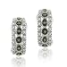 Sterling Silver .14 TDW Champagne Diamond Half Hoop Earrings