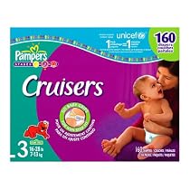 Pampers Cruisers, Size 3 (16-28 Lbs), Economy Plus Pack, 160 Cruisers