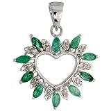 14k White Gold 13 16 (21mm) tall Fancy Heart Pendant, w  1.25 Total Carat Brilliant Cut Diamonds...