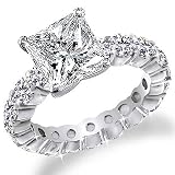 3.50 Ct Princess Cut Diamond Eternity Band Anniversary Engagement Ring 14k Gold Center 1.50 Carat