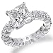 Jewelry : 3.50 Ct Princess Cut Diamond Eternity Band Anniversary Engagement Ring 14k Gold Center 2.00 Carat D-E VS2-SI1