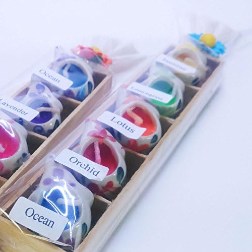 aromatic candles gift set Elephant Ceramic candle holder WITH 7 NATURALcandles scented 2 PACK