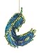 Blue, Green & Purple Glittered Peacock Feather Christmas Ornament