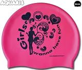 Produkt-Bild: Silikon Badekappe / Silicone swim cap "Girls wanna have fun" - PINK 1farbiger Druck