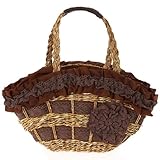 *新着*Auntie Rosa 麻×レースカゴバッグ : かごバッグ