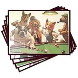 Dogs Playing Pool Mirrors (Set of All Five)