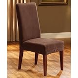 Sure Fit Stretch Pique Slipcover, Short Dining Room Chair CHOCOLATE by Sure Fit