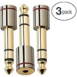 Aurum Cables 3-Pack High Quality 6.35mm Male to 3.5mm Female Stereo Adapter